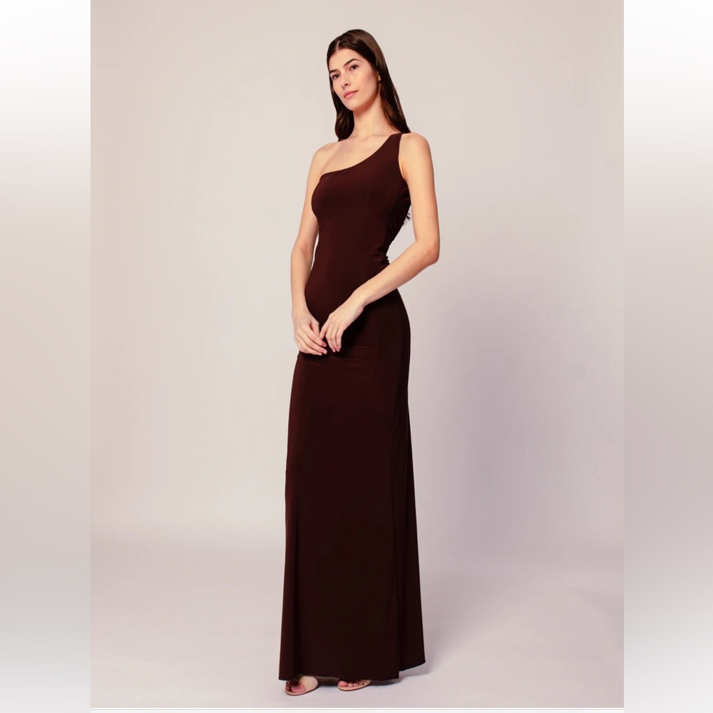 Holland Designs Brown One-Shoulder Dress